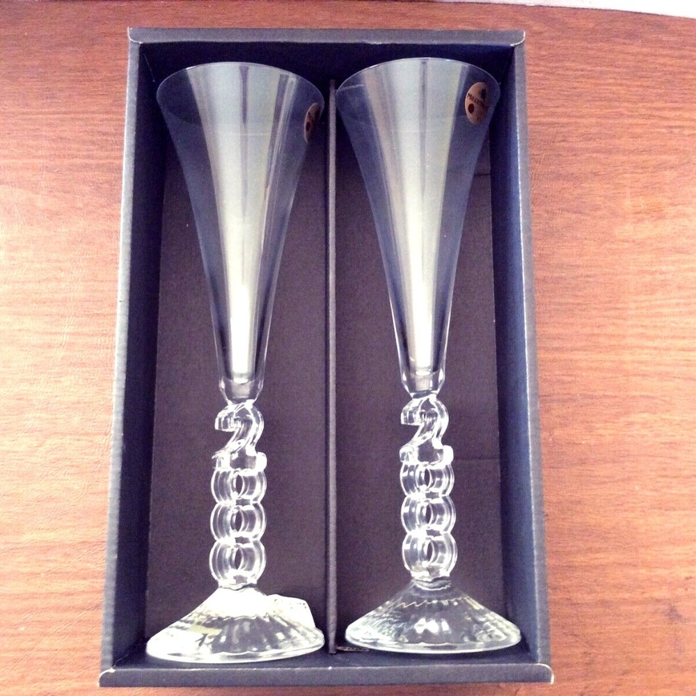 Cristal D'Arques year 2000 Champagne glasses=NEW